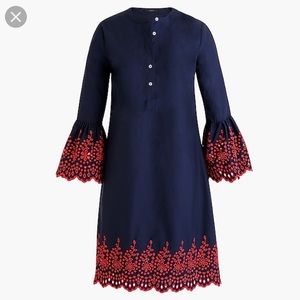 J Crew Eyelet Bell Sleeve Dress